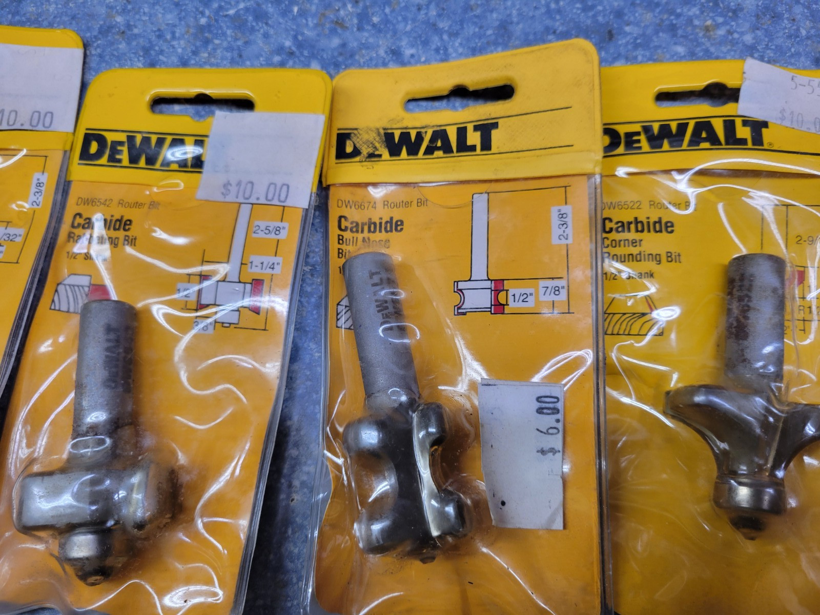 Dewalt USA NOS 22-Piece 3/8″ and 1/2″ Shank High Quality Carbide Router Bit Lot