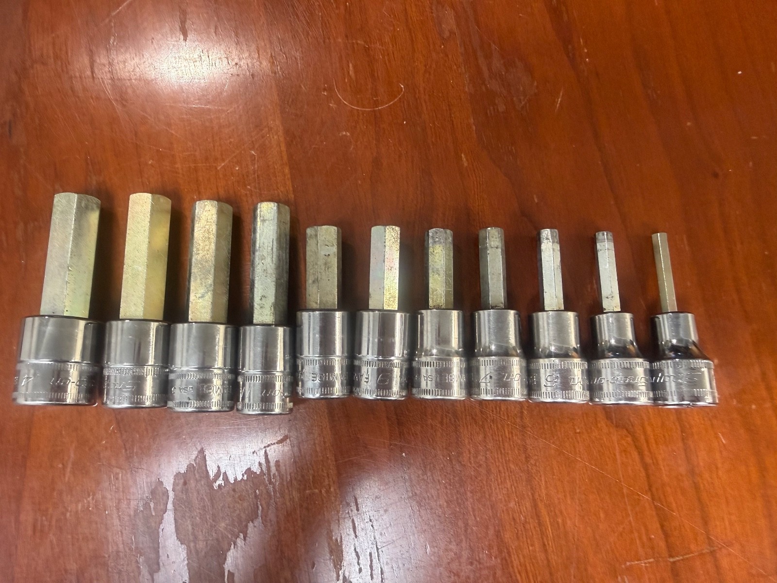 SNAP-ON 11 PIECE 3/8 DRIVE METRIC HEX BIT SOCKET DRIVER SET 4MM TO 14MM