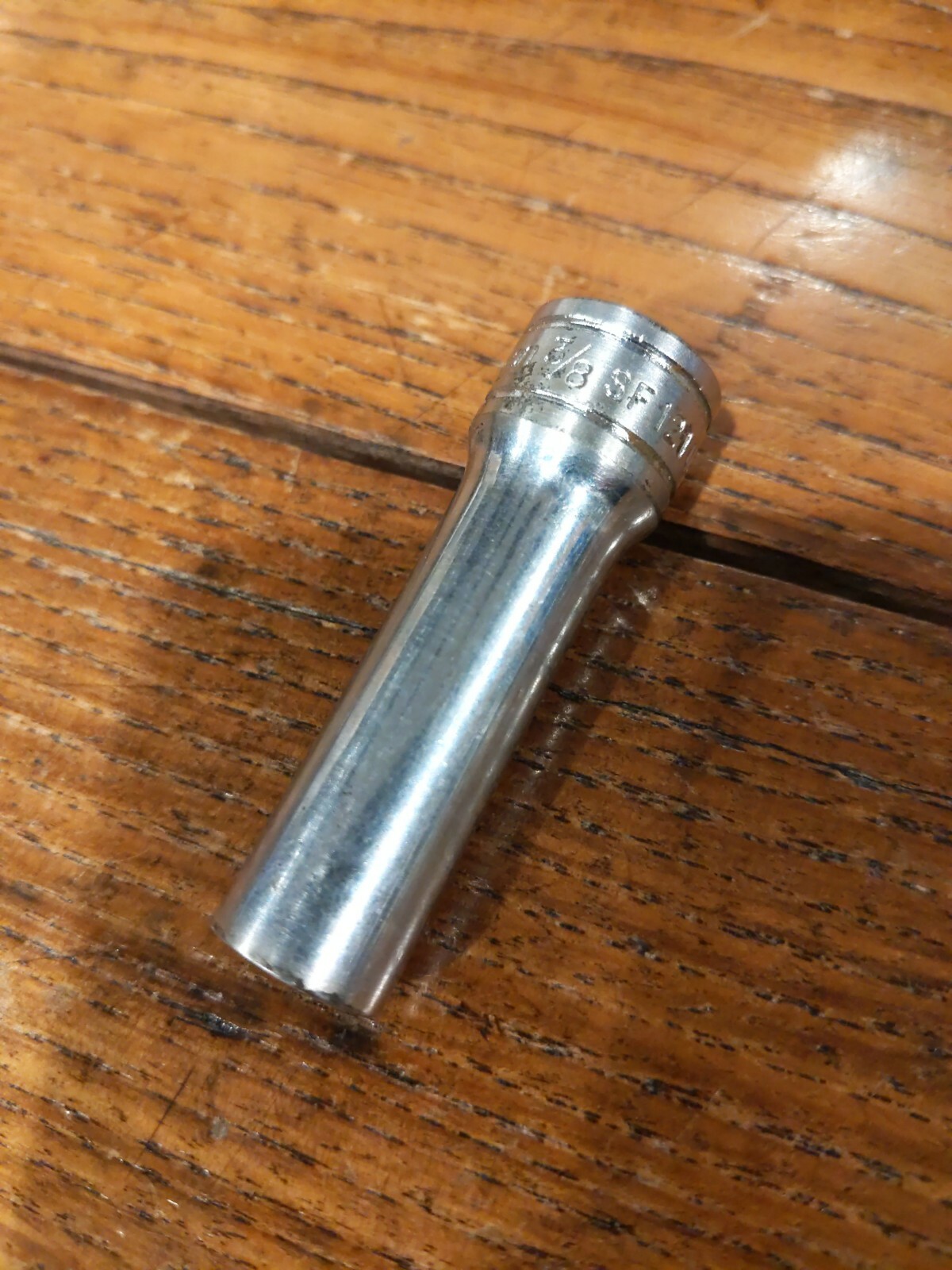 SNAP-ON SF-121 USA 3/8 Deep Socket 3/8-drive 12-pt PAT NO 3273430 underline logo