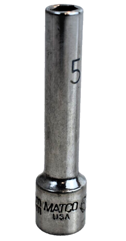 Matco Tools AD5M6 5mm Metric Deep Socket 1/4″ Drive 6 Point USA Chrome