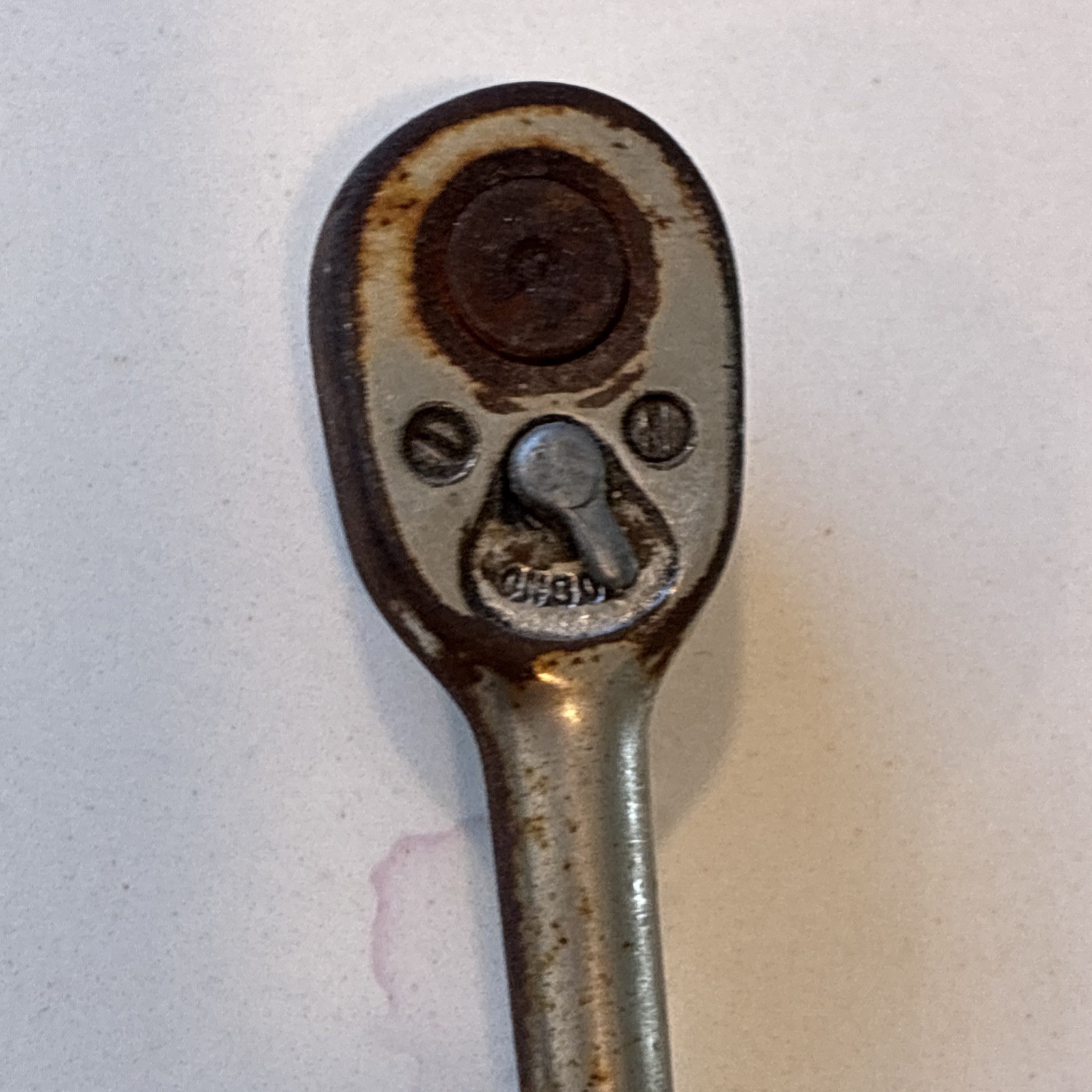 Snap On Tools Mini 1/4″ Drive Ratchet TM70C Mechanic Hand Tool Rusty works