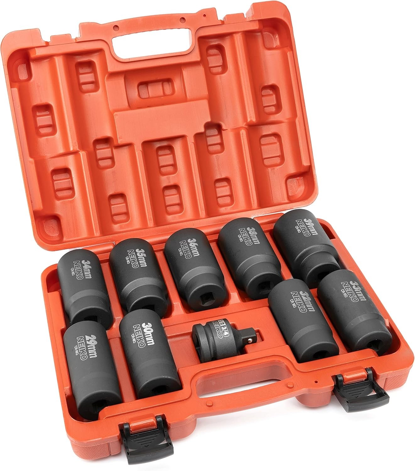 02531A 10 Piece 12 Point Socket Set 1/2” Drive, Lug Nut Remover, Spindle Nut Soc