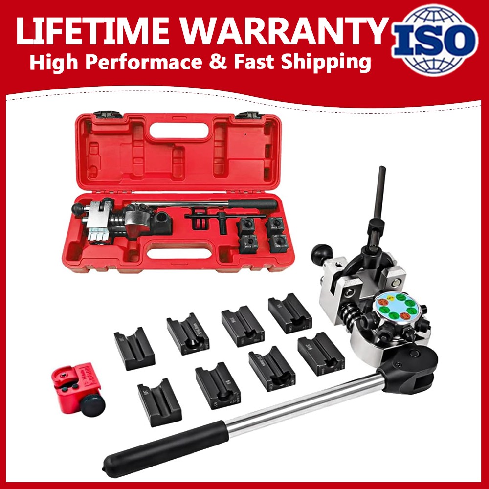 Brake Line Flaring Tool Kit 45° Single Double Bubble Flare for 3/16″ 1/4″ 5/16″