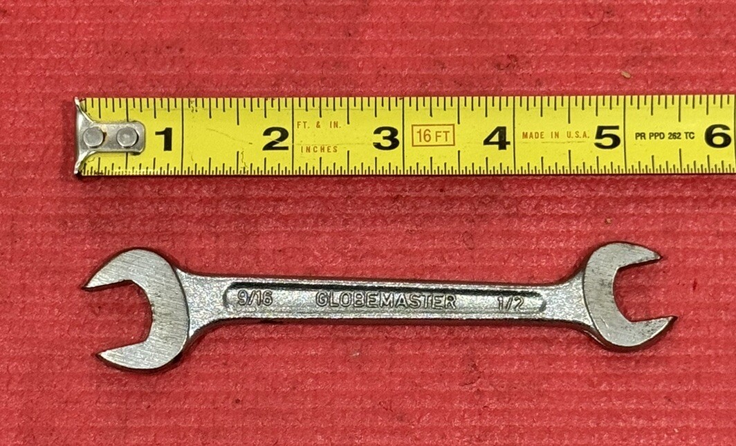 Vintage Globemaster Tools SAE 9/16″ X 1/2″ Open-End Wrench Made in Germany