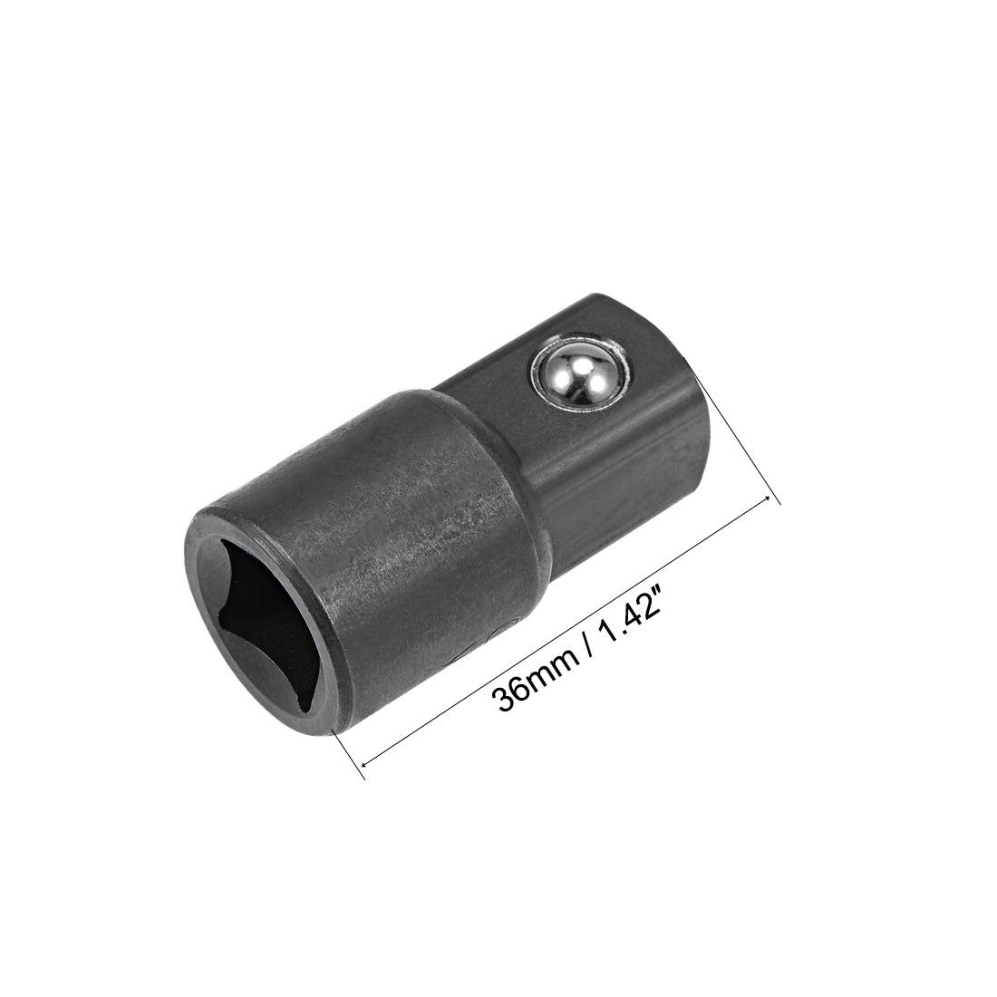 uxcell 3/8 Inch Drive F x 1/2 Inch M Socket Adapter Female to Male Cr-V Black
