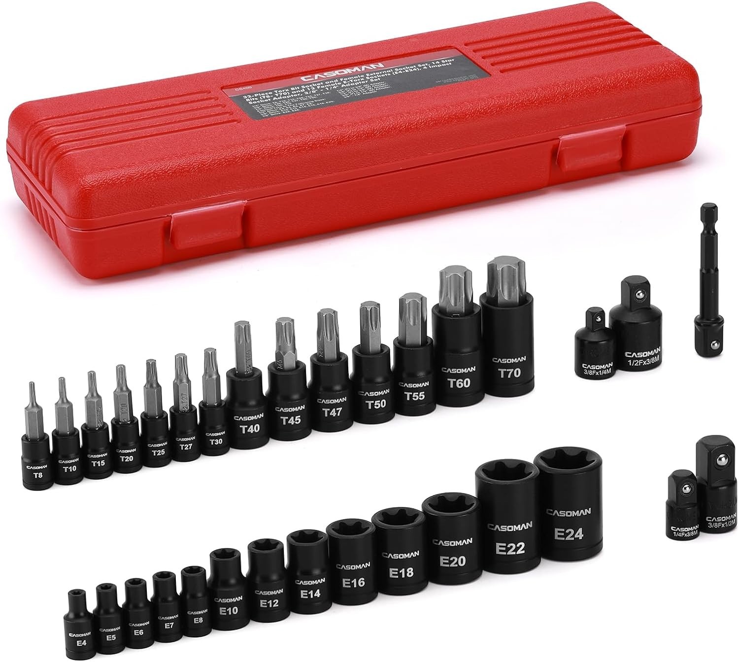 Professional Grade 32-Piece Torx Bit Socket Set – Heavy-Duty with Laser Etching