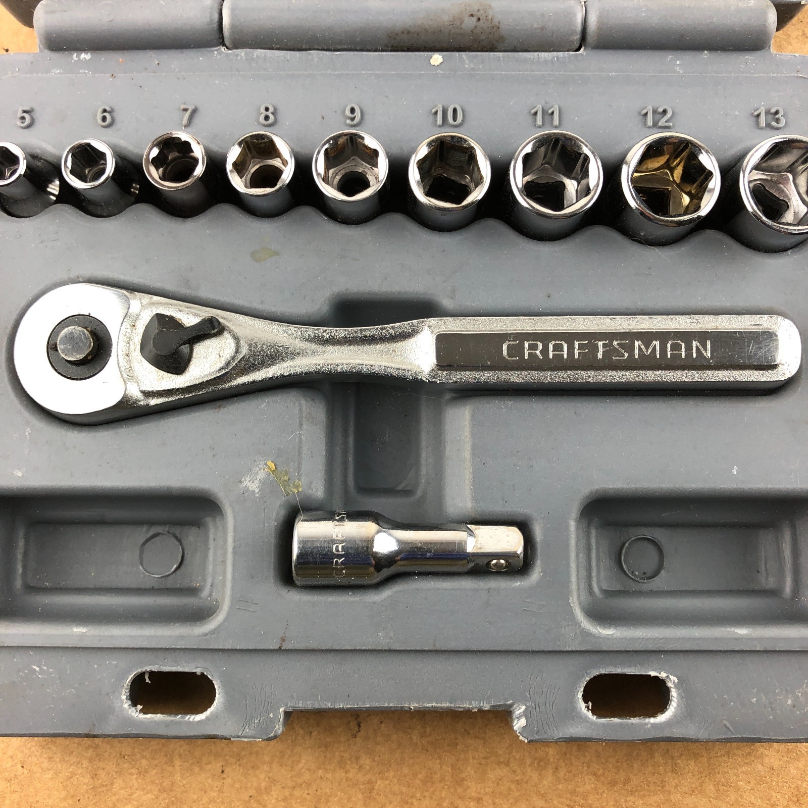 Vintage Craftsman 1/4-IN. Drive 11-Pc. Metric Socket Set 34861 USA 5-13mm 6 Pt.