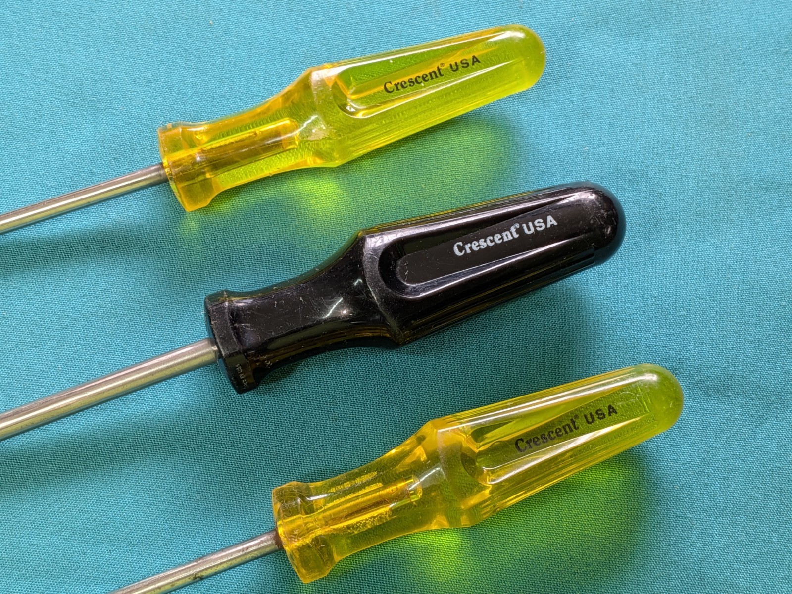 Vintage CRESCENT USA Set of 3 Clutch Head (Bow Tie) Screwdrivers 1/4, 3/16, 5/32
