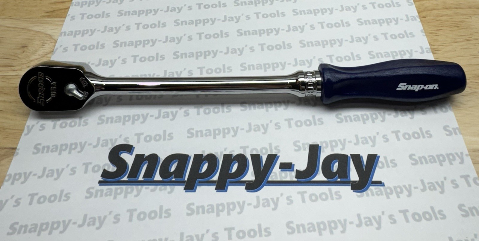 Snap-on Tools USA NEW 3/8″ Drive CLASSIC BLUE Hard Handle LONG Ratchet FHLD80