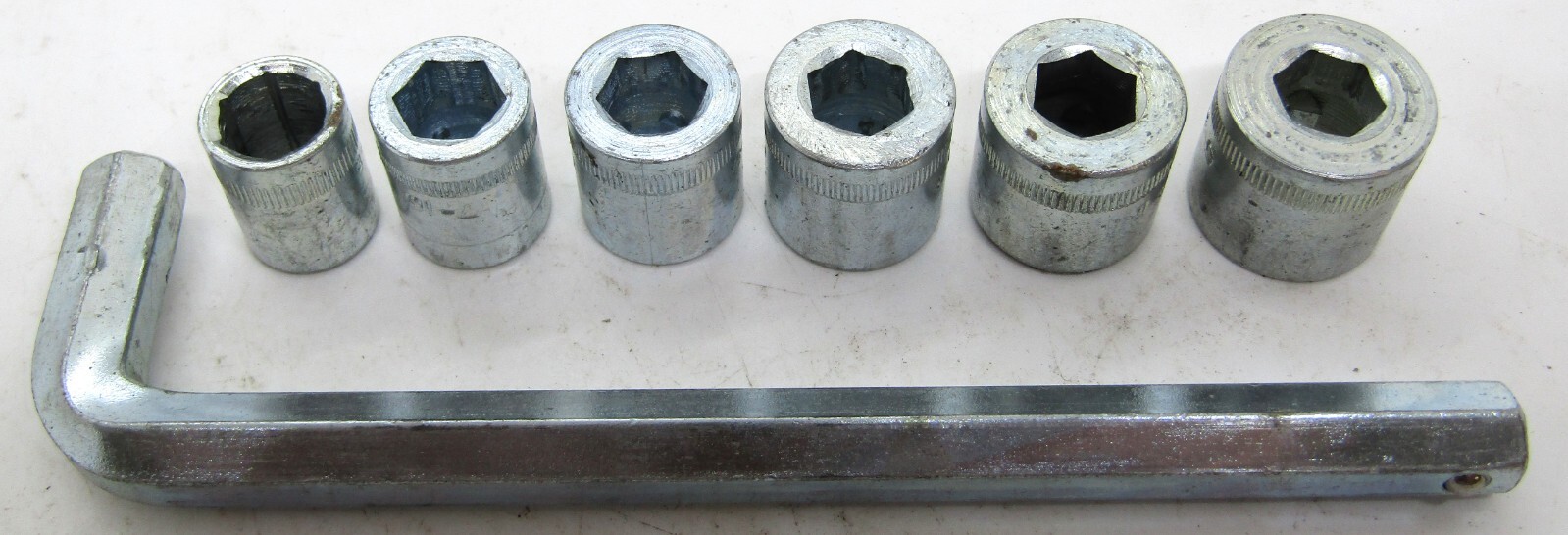 Hex Key Socket Set, 7-Piece, 6- Point 3/8-5/8 Sockets, Made in Japan.
