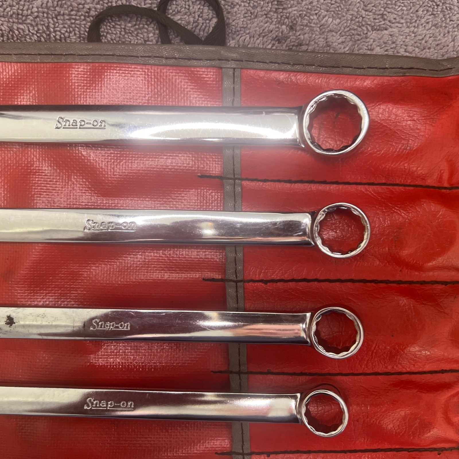 Snap-on 5pc Metric 12pt Combo Wrench Set 12mm 13mm 14mm 15mm 17mm/ C-508 case