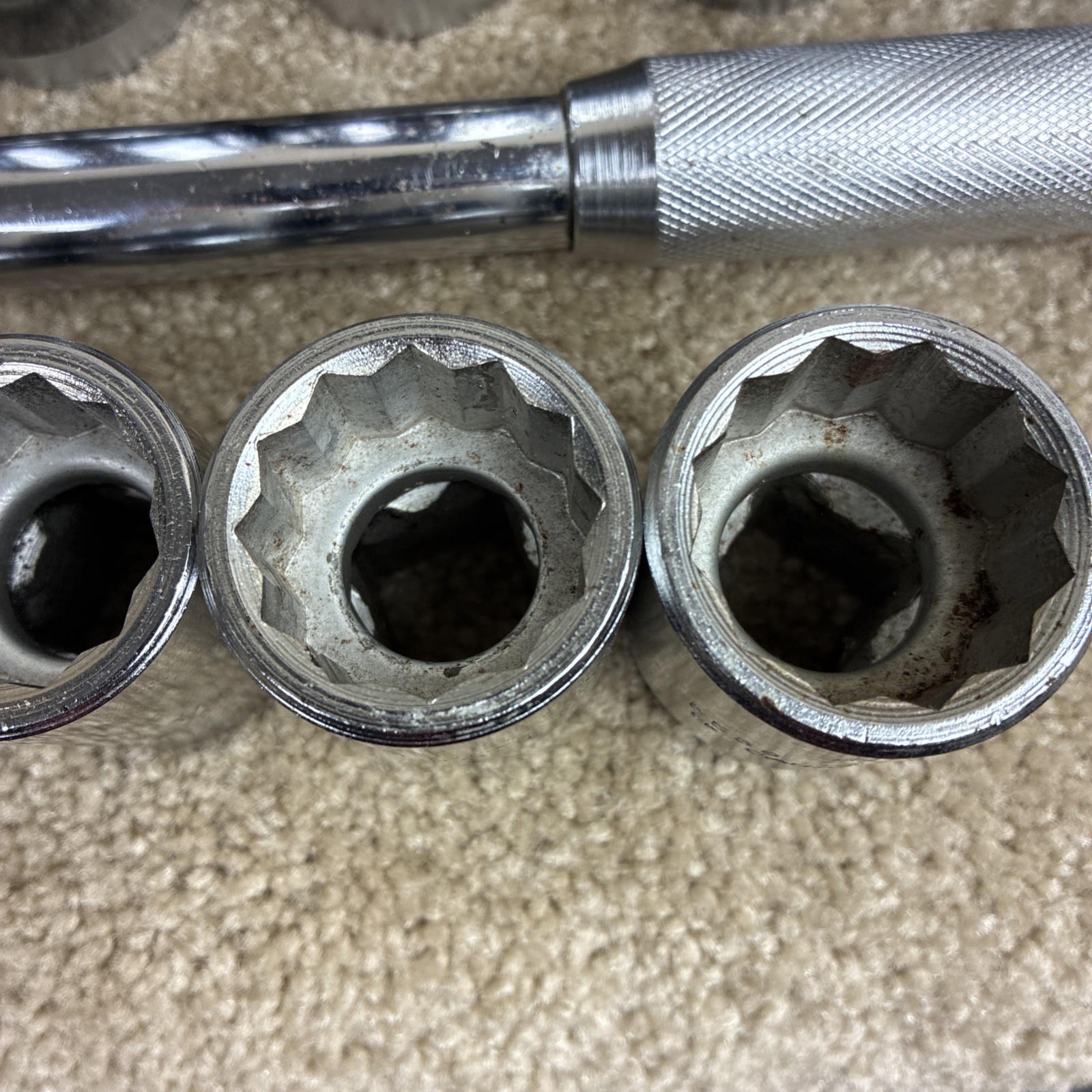 PROTO 3/4 Drive Flex Head Breaker Bar ,11 Sockets ,Craftsman Extension SAE