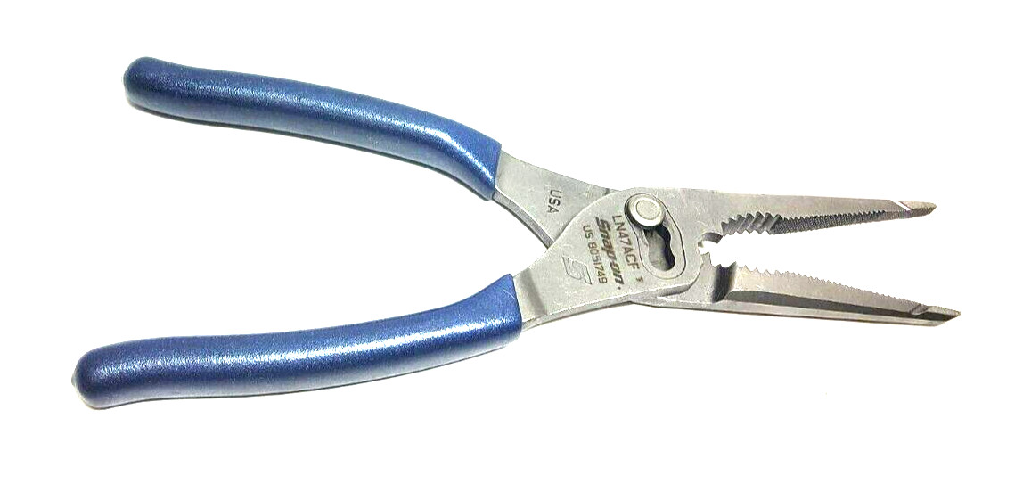 New Snap-on™ LN47ACFMB Power Blue 9 3/4″ Talon Grip LongNose Slip Joint Pliers