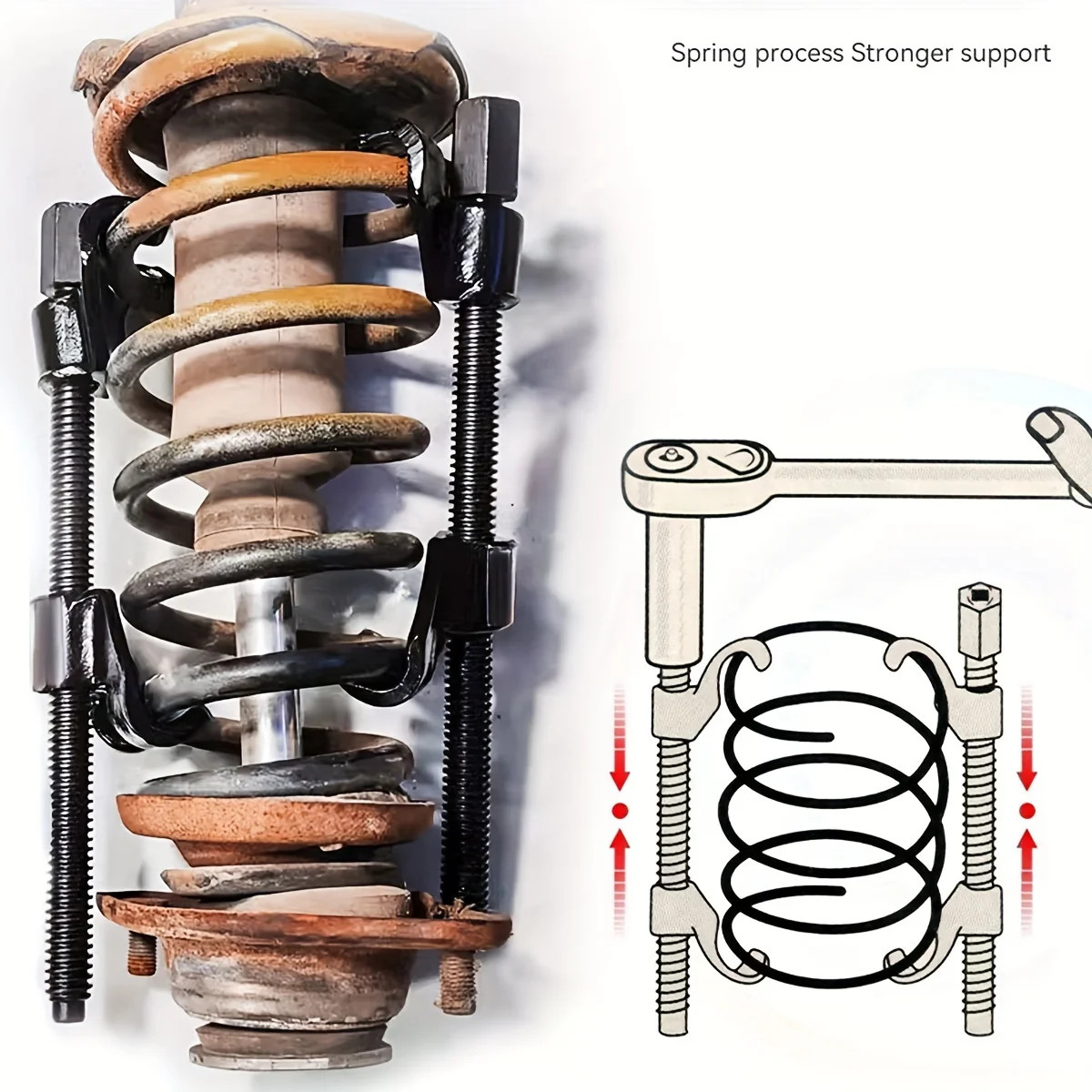 1 Pair 38CM/28CM Car Spring Compressor Heavy Duty Disassembly and Assembly Tool