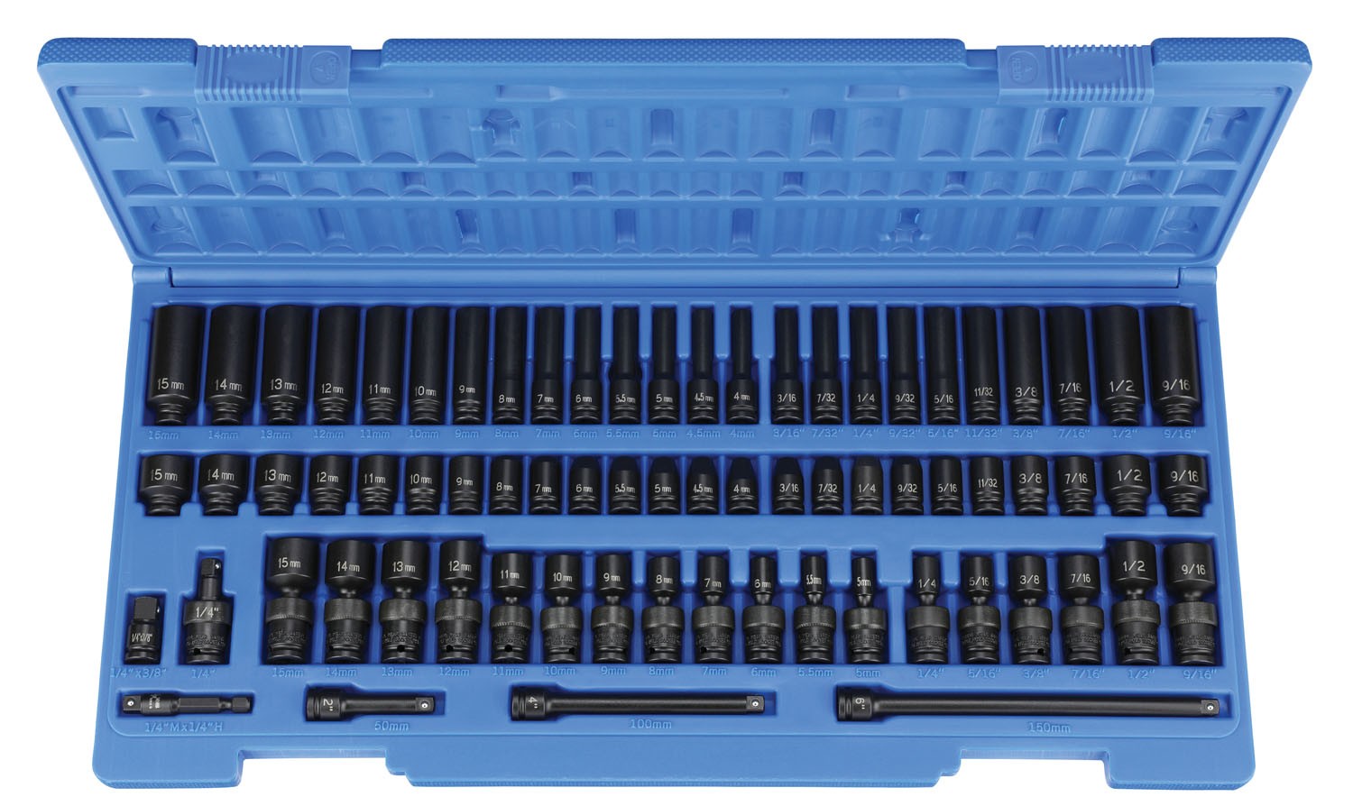 1/4″ Dr Standard and Deep Length Surface Dr Impt Set GRY-9772 Brand New!