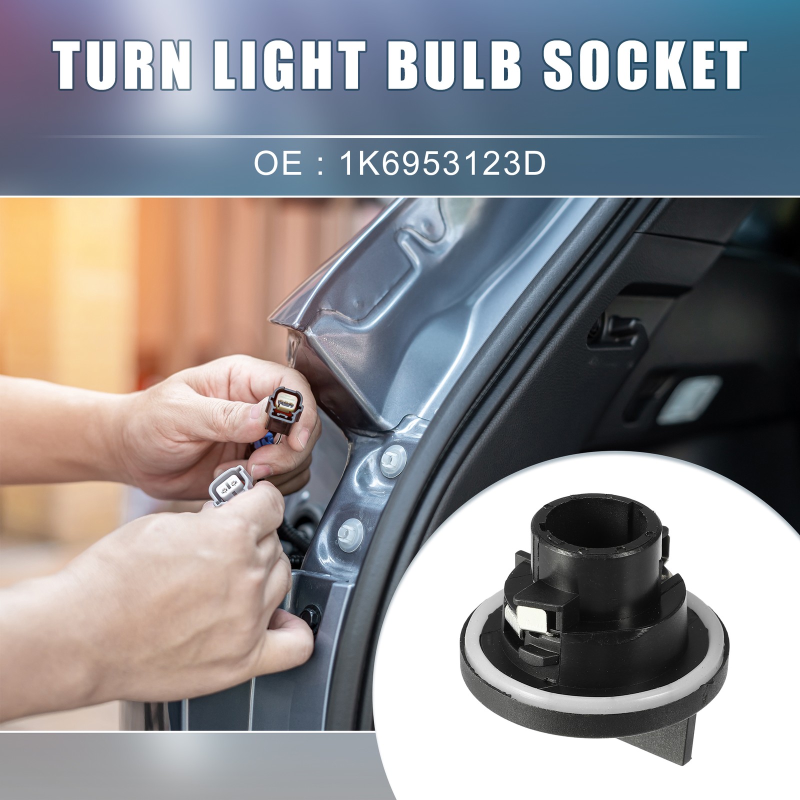 Car Turn Signal Lamp Bulb Socket for Volkswagen Jetta Sedan 2011-2017 Black