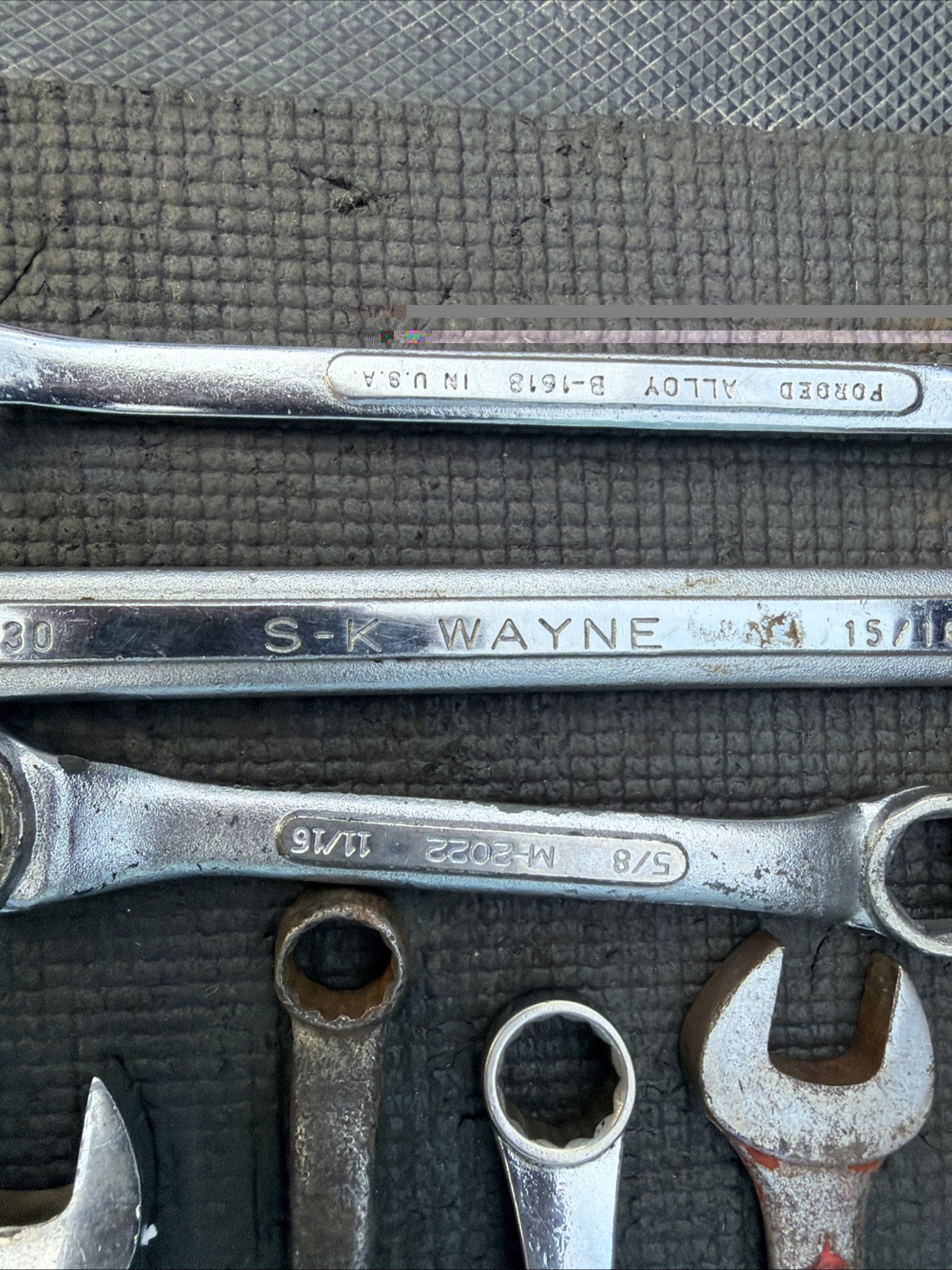 SK Tools USA S-K Large Wrench Lot 17pcs 1 Broken Rest of C-26 C-30 SAE Metric Tr