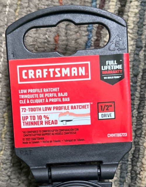 Craftsman CMMT86723 1/2″ Low Profile 72 Tooth Ratchet- Quantity of 2