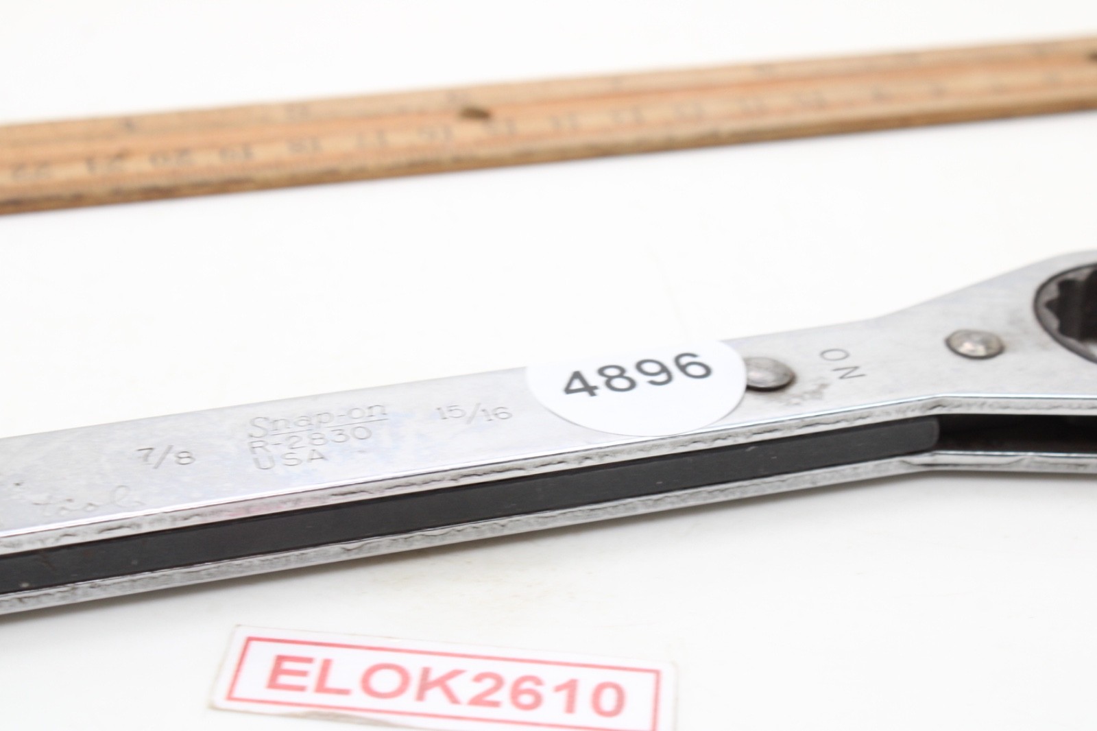Snap-on R-2830 7/8″ × 15/16″ 12 Point SAE Ratchet Wrench 9.75″ USA