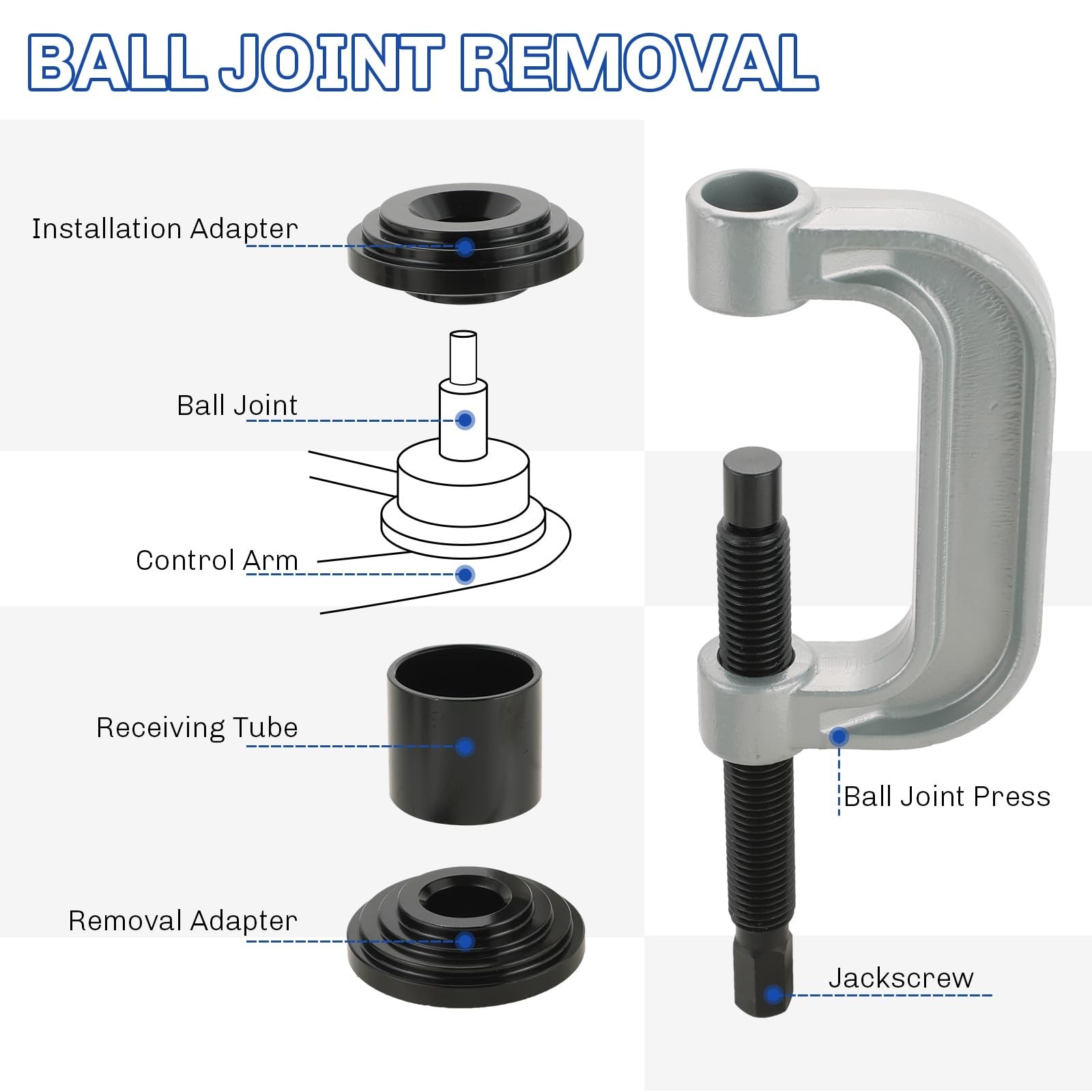 Heavy Duty Ball Joint Press & U Joint Removal Tool Kit for 2WD/4WD Vehicles