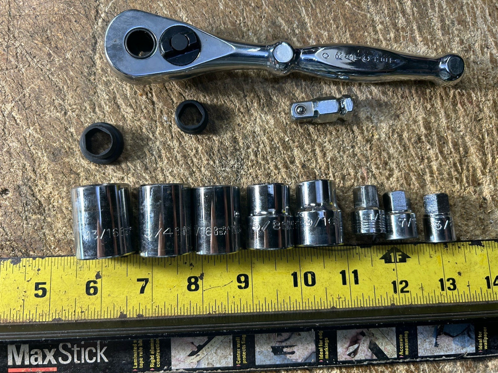 O-Ratchet 12 Pc SAE Pass Thru Socket Set Hexx Drive Ratchet