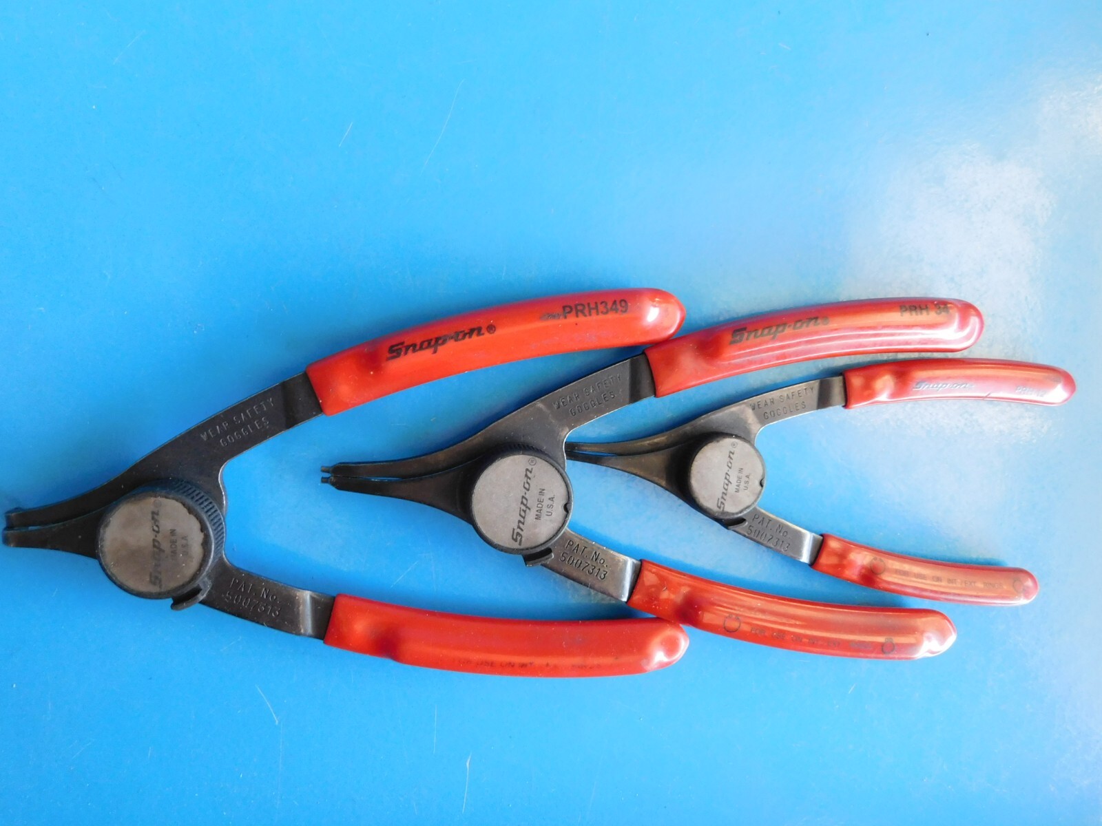 USED,SNAP ON SNAP RING PLIERS, LOT OF 3, PART #’S PRH12,PRH349, PRH34
