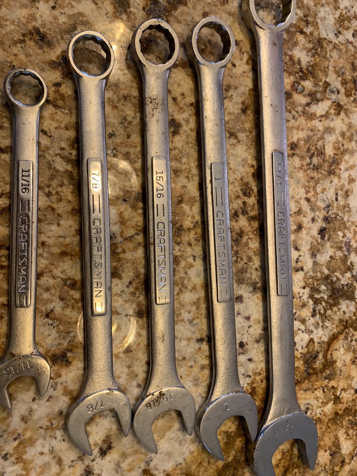 Lot of 7 Craftsman 1” 1-1/16″ 15/16″ 1.25″ 7/8″ 5/8″ 3/4″ 11/16″ Wrenches -V-