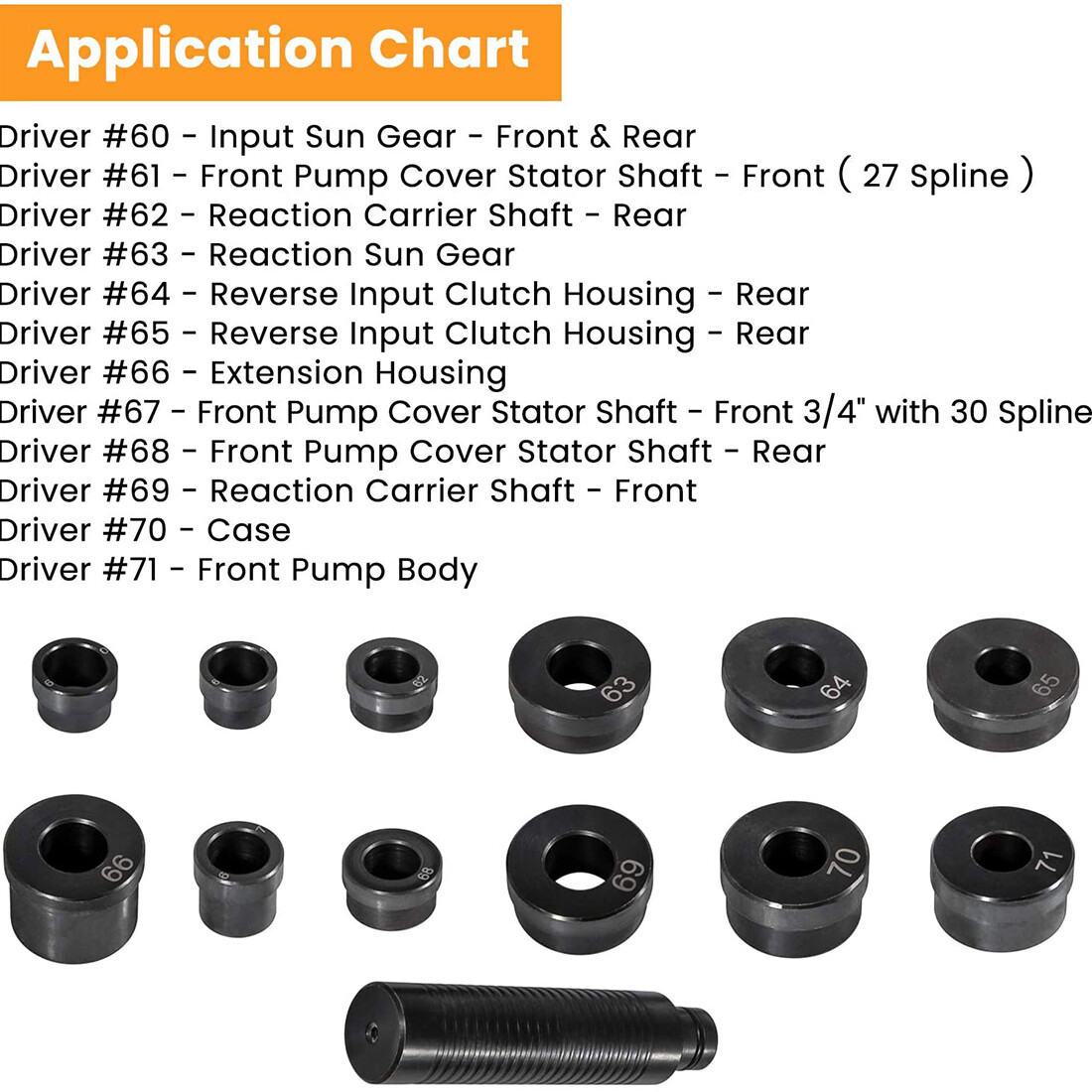 13Pcs/set T-0220-700R4 Bushing Driver Tools Kit for GM 700-R4 4L60 4L65E 4L60E