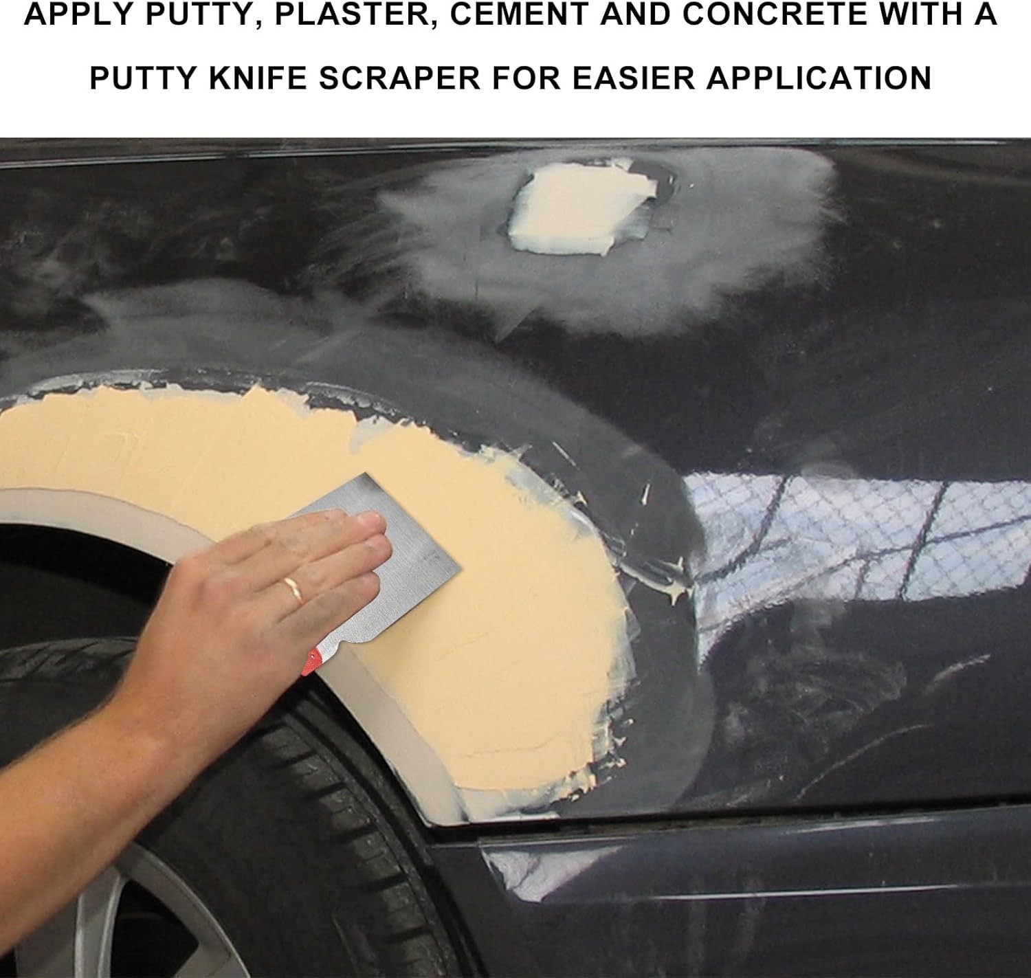 FSTURIOS 4PCS Body Filler Applicator Set, 4 Sizes Auto Paint Spreader Assortme