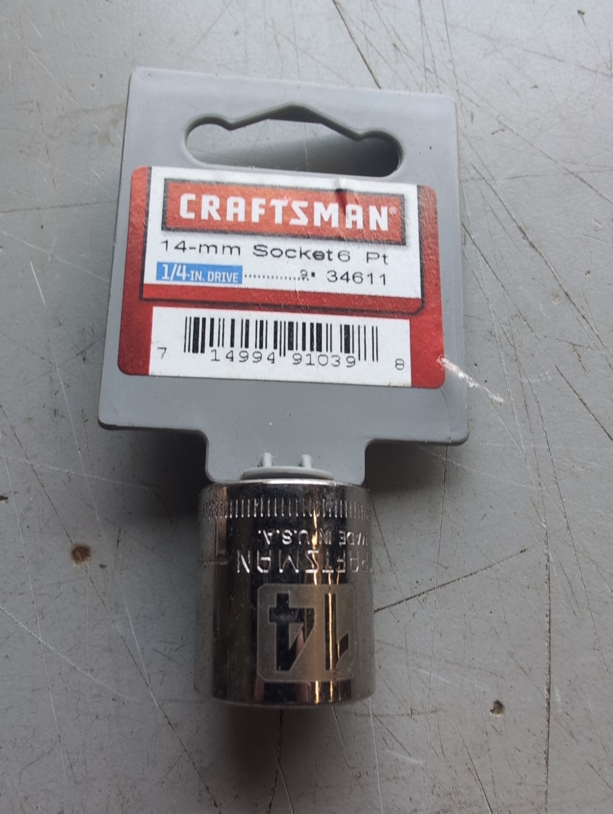 Craftsman Z-AL 14mm Socket 6 Point 1/4″ Drive 34611 Easy Read