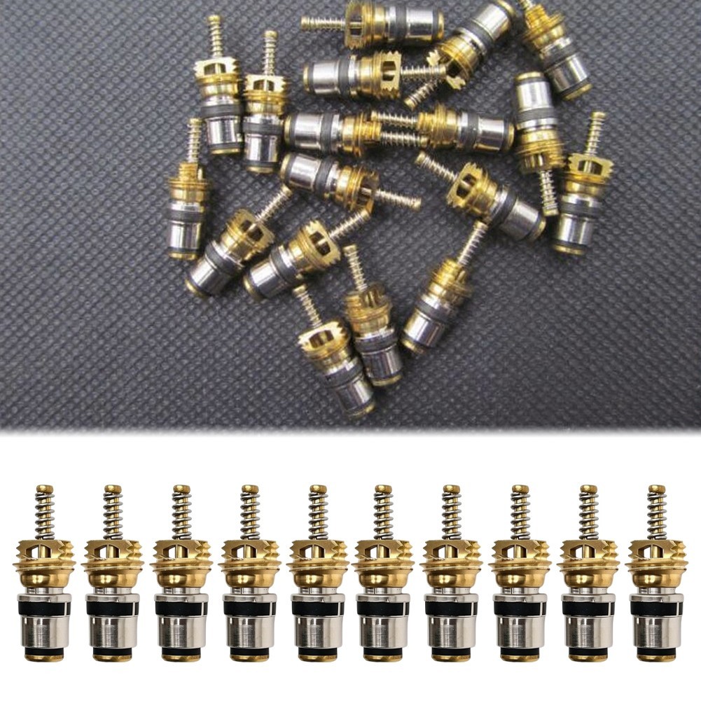R134a Automotive AC Valve Cores Set of 10 for High and Low Pressure Systems