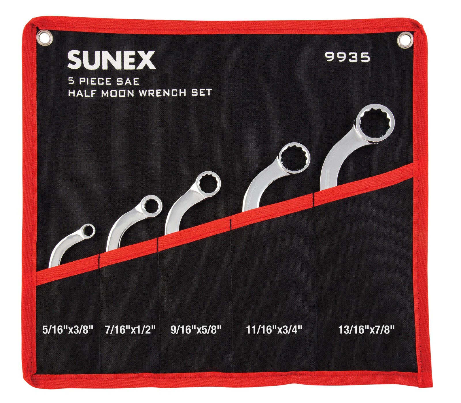 Sunex Tools 9935 – 5 PIECE SAE HALF MOON WRENCH SET