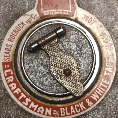 Vintage 50ft Craftsman Black and White Tape Measure Sears Roebuck CO 3907 USA