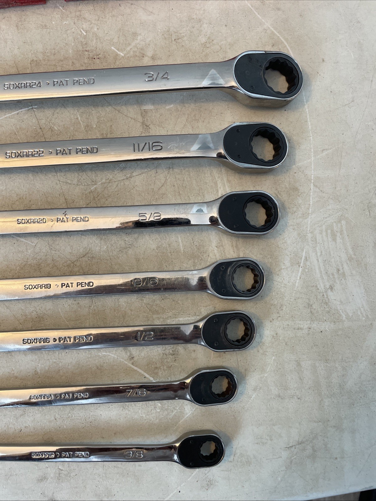 Snap-On SOXRR707A Ratcheting Reversible Wrench Set 3/8-3/4”