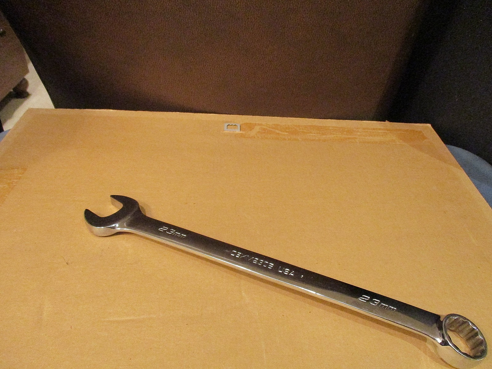 SNAP ON CROME 23mm OPEN END & 12POINT WRENCH # OEXM230B USA