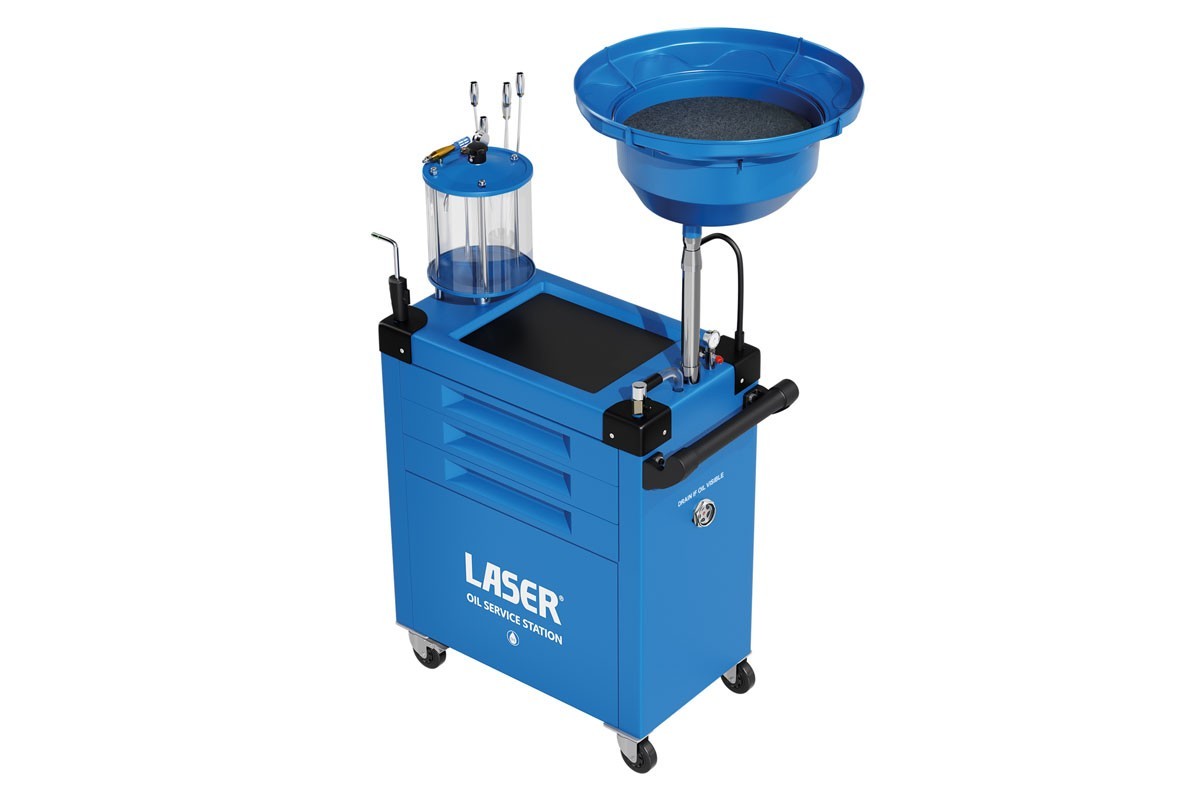 Laser Tools 9317 Oil Drain Funnel Extension Ring with Anti-Splash Pads – 4pc