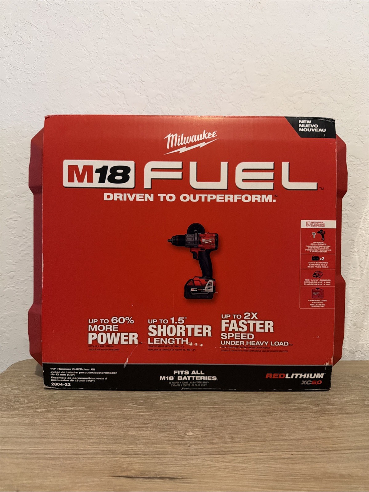 Milwaukee M18 FUEL 1/2” Hammer Drill Driver Kit w/ 2x 5.0Ah Batteries Case