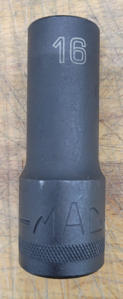 Mac-Tools SVDPM166BRPT 16 Pc 1/2″ Dr 6pt Metric Deep Impact Socket Set – USED