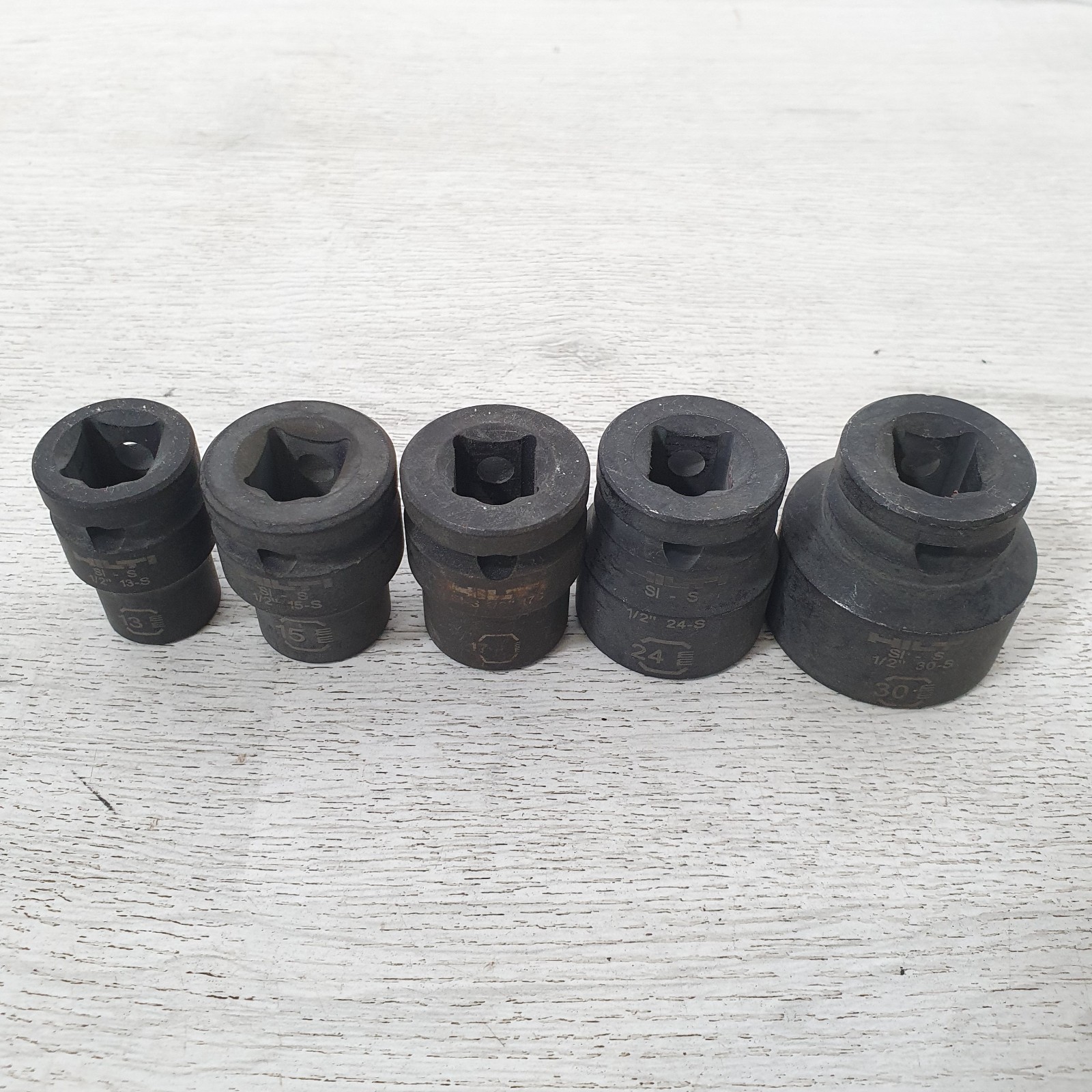 5x HILTI 1/2 Inch Drive 6-Point Short Impact Sockets SI-S 1/2″ Mixed Sizes -S85