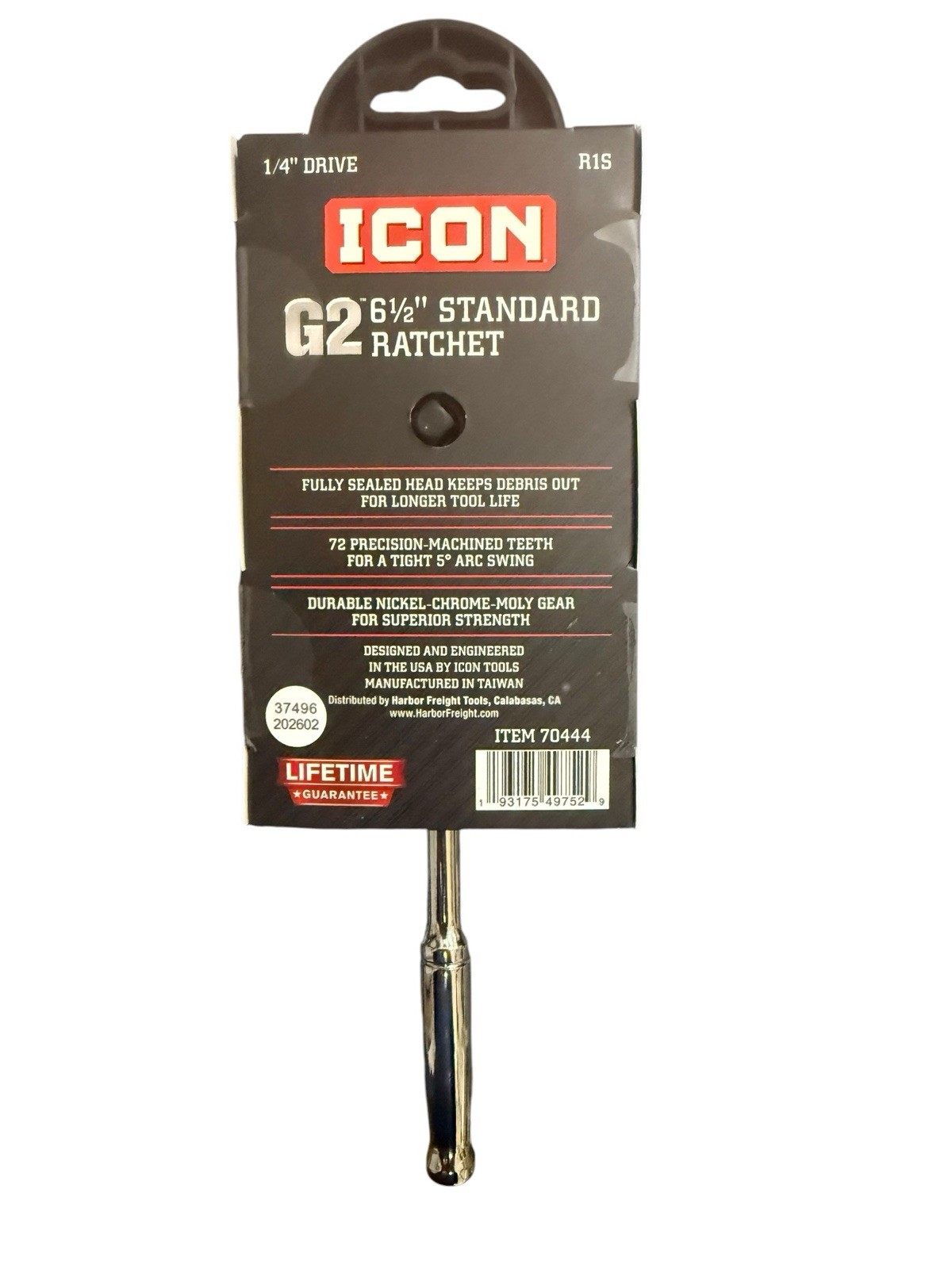 ICON G2 1/4 in. Drive, 6-1/2 in. Standard Ratchet NEW ITEM