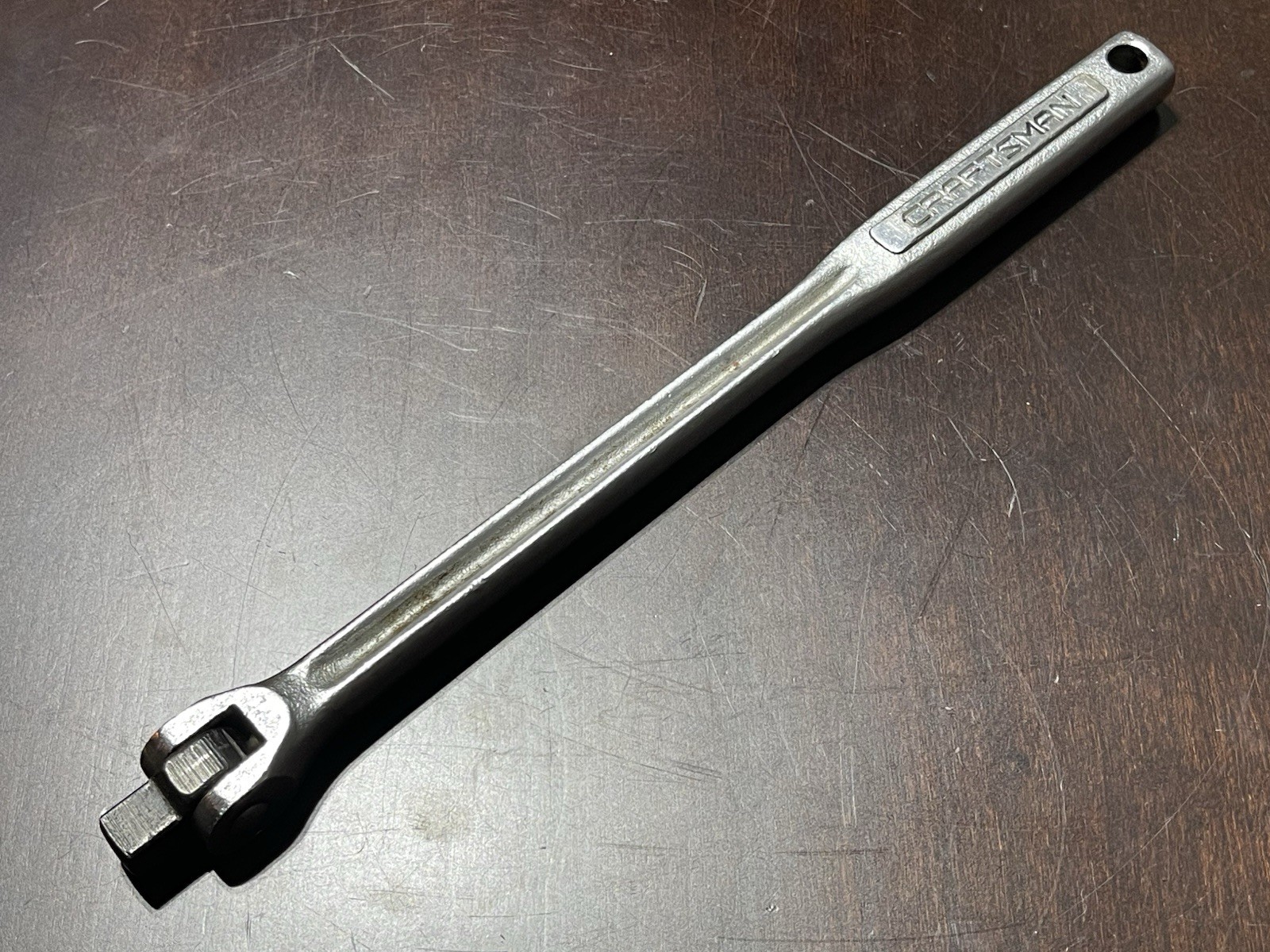 Vintage Craftsman 3/8 inch drive flex head breaker bar, -V- 44363 Forged in USA