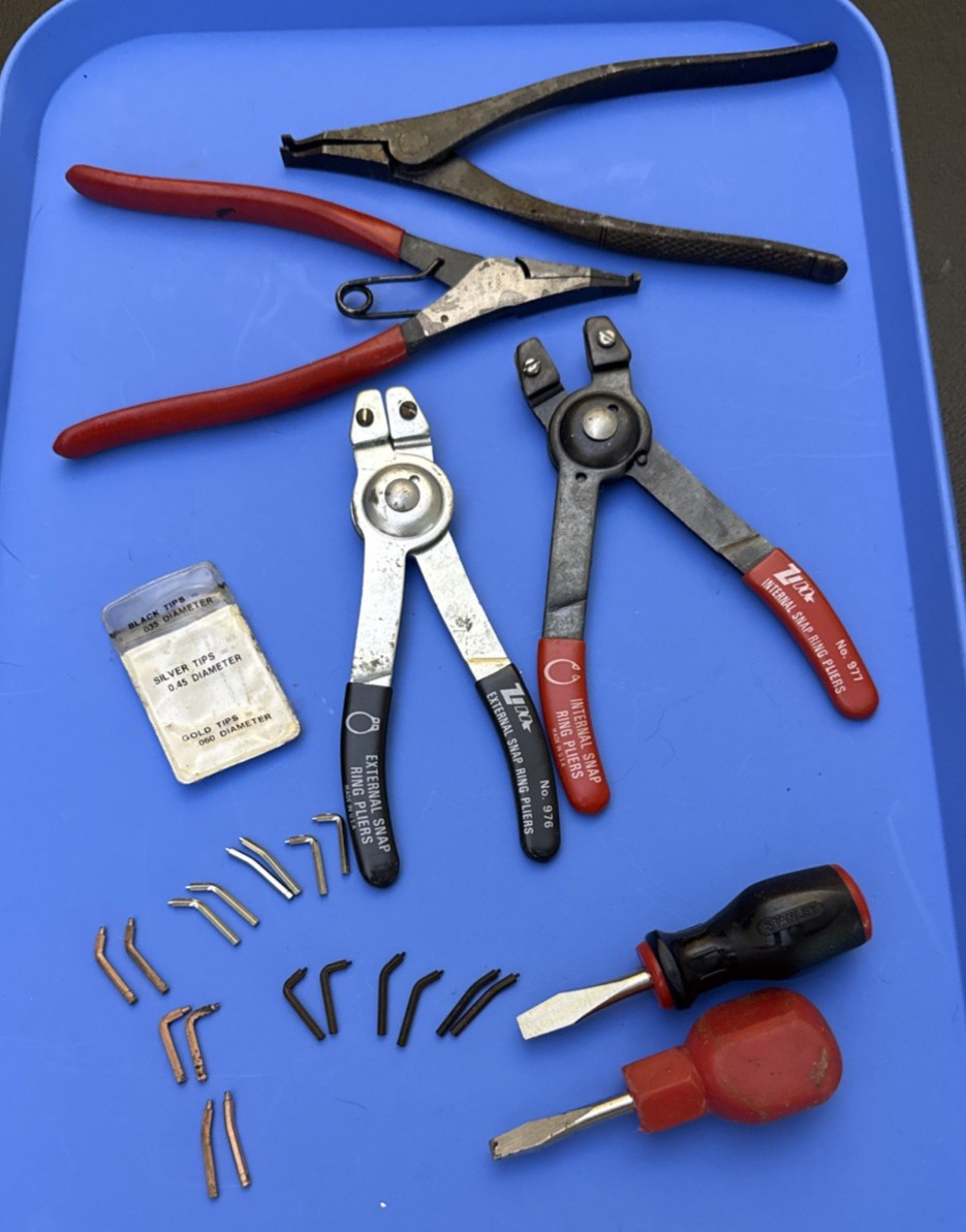 ZIM No 976 AND 977 Combination Snap Ring Plier Set – Internal External Tips USED