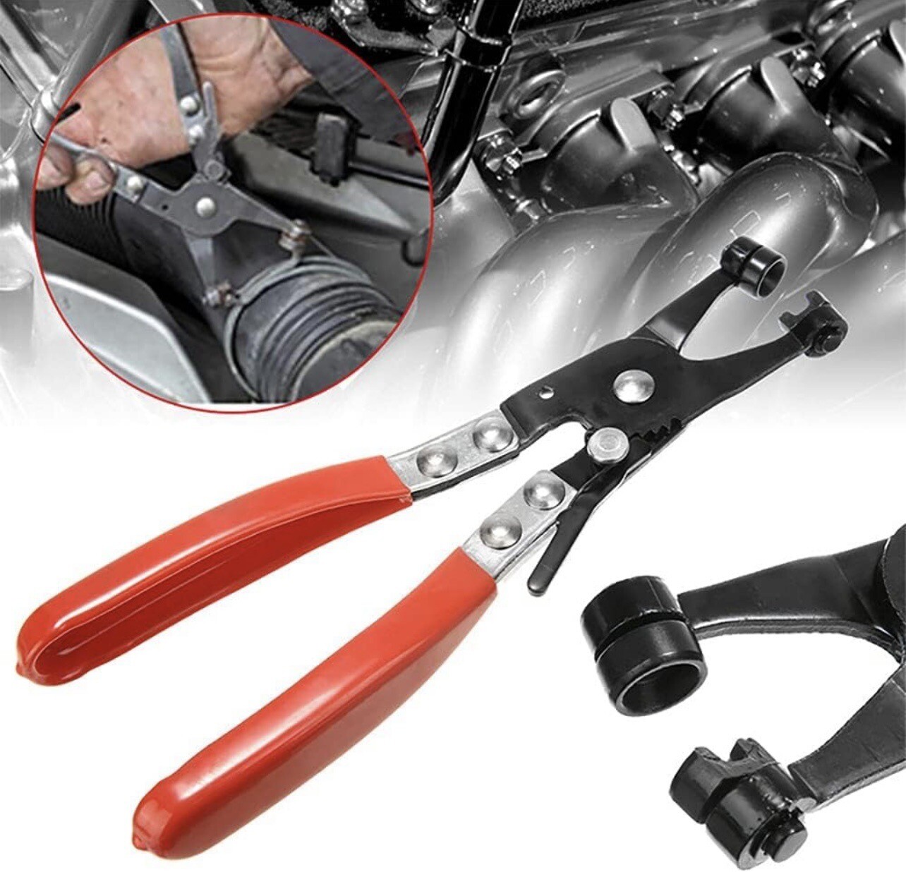 New 8.6in Straight Flat Band Hose Clamp Pliers Professional Car Repair Tools