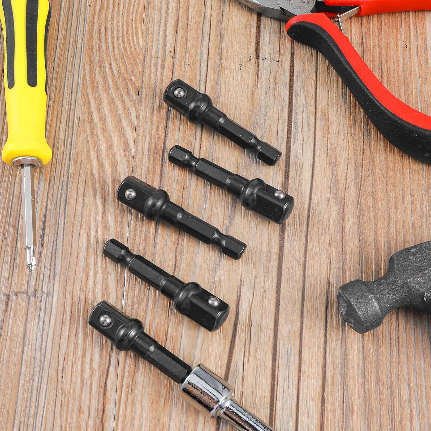 3/8 Adapter For Impact Driver 5pcs Black Drill Socket Adapter 1/4 Inch To 3/8…