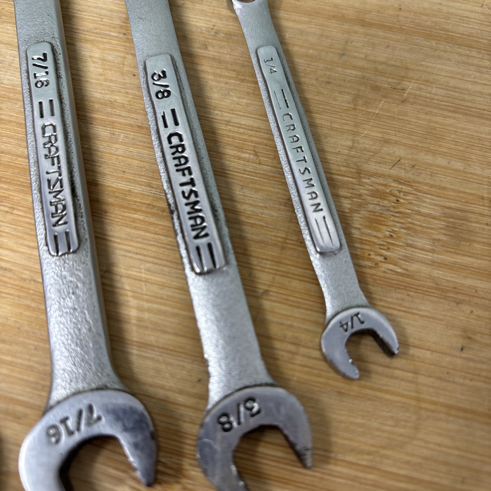 Lot 6 Craftsman Combination Wrenches USA 12pt,VV 1/4″, 11/16, 1/2, 7/16,5/8, 3/8