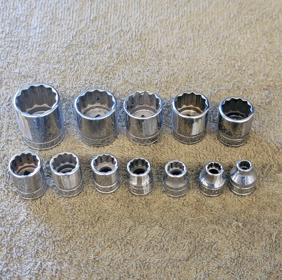 12 Snap-on F301 281 Socket Set 3/8″ Drive Sae 15/16 7/8 13/16 3/4 5/8 1/2 1/4″