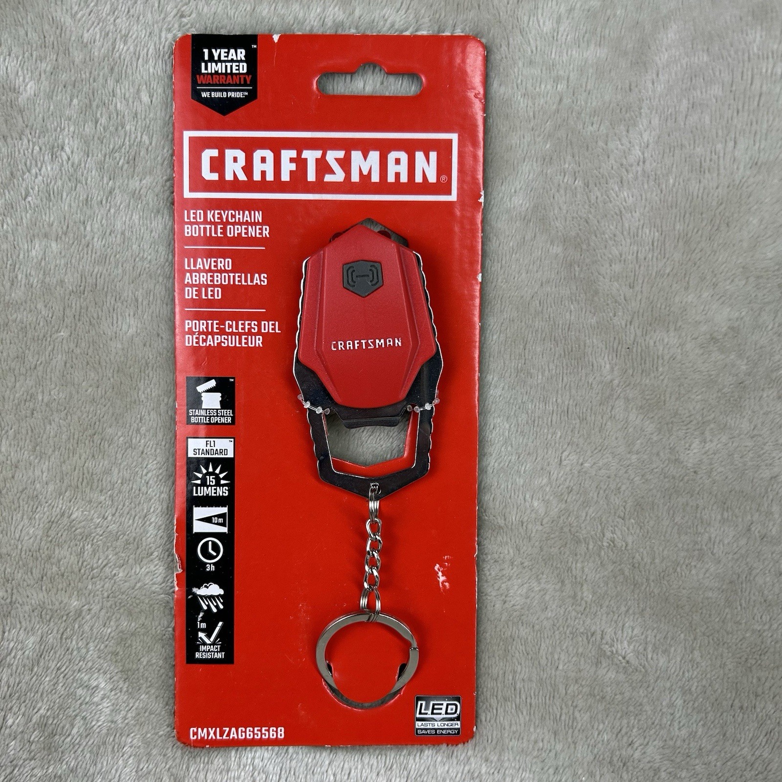 Craftsman Bottle Cap Opener – LED Keychain