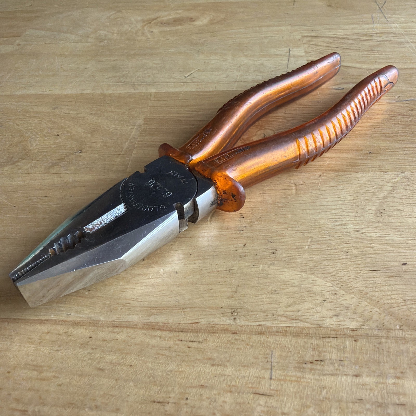 Globemaster 7″ Long Lineman Pliers W/ Side Cutters Orange 62520 Made in Italy