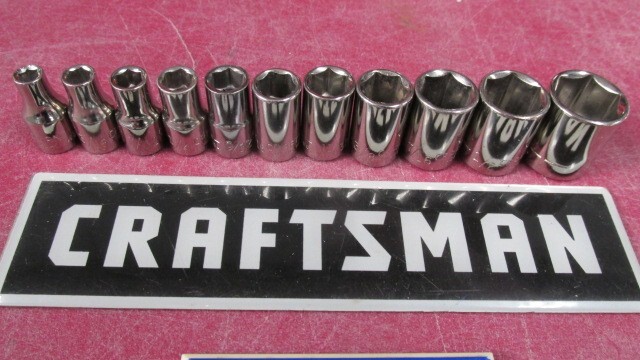 CRAFTSMAN USA 1/4″ DRIVE 6 POINT SHALLOW SOCKET SET 5/32″ to 9/16″ ~ 11 PC. SET