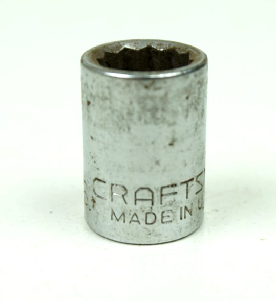 Craftsman -G- 7/16″ 12 Point Shallow Chrome Socket 3/8″ Drive 44332 USA